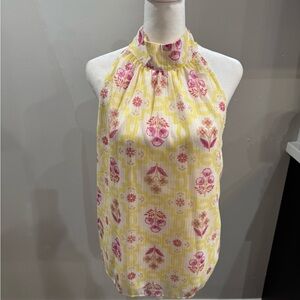 Ann Taylor Yellow and Pink Floral Blouse